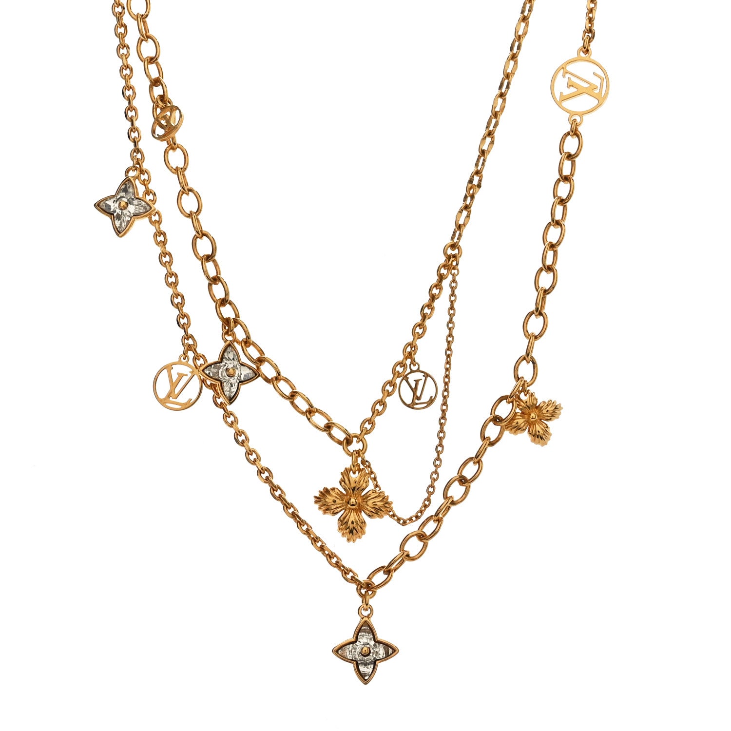 Metal Crystal Blooming Supple Necklace