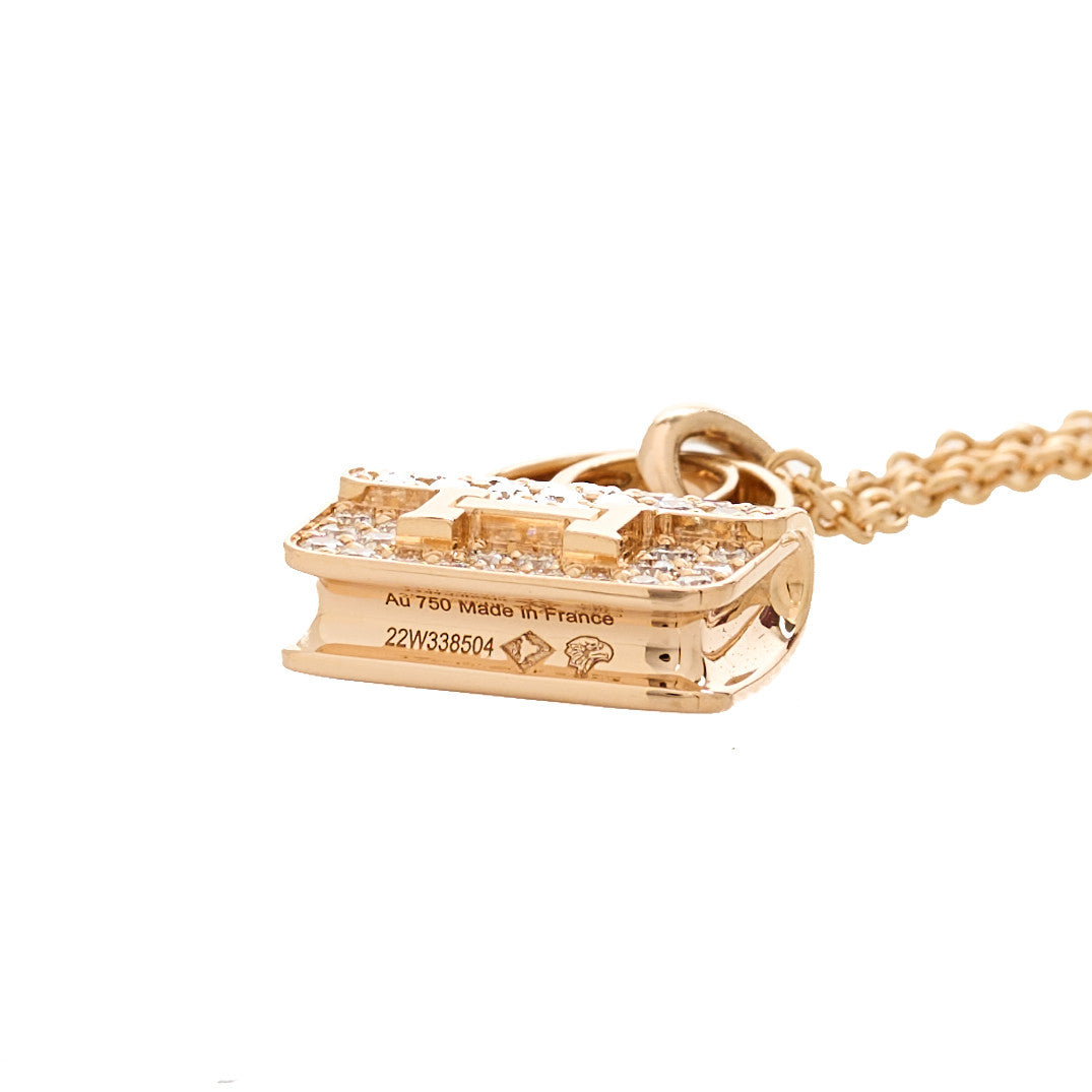 18K Rose Gold Diamond Constance Amulettes Pendant Necklace