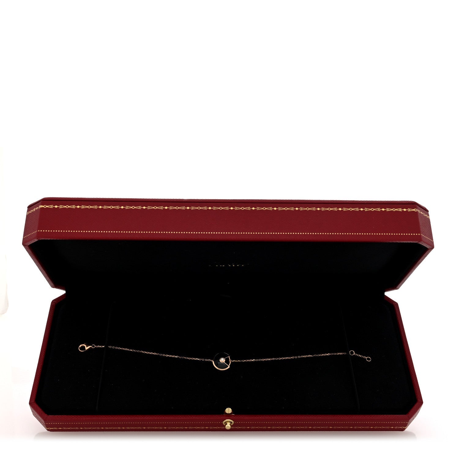 18K Pink Gold Diamond Black Onyx Amulette de Cartier Bracelet
