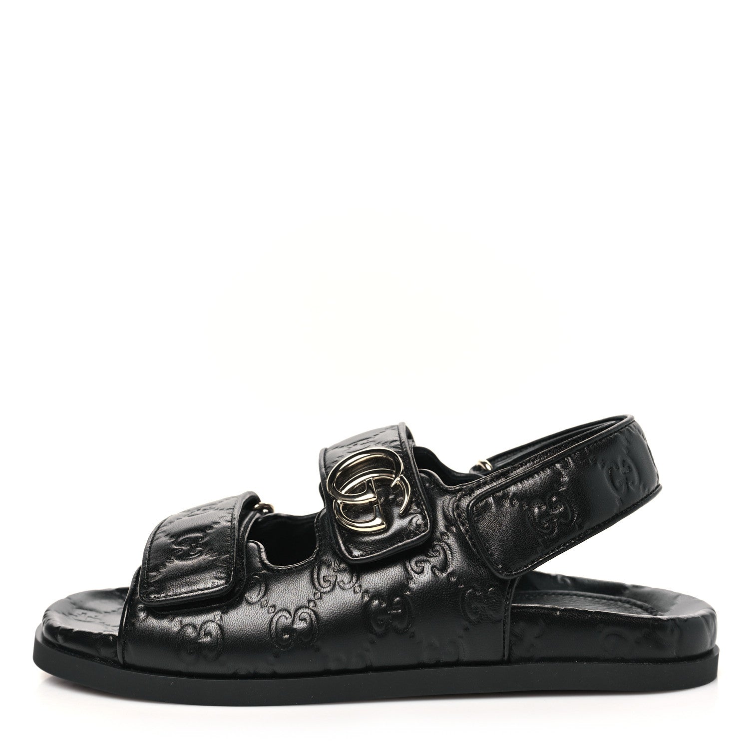 Guccissima GG Embossed Womens Sandals 36.5 Black