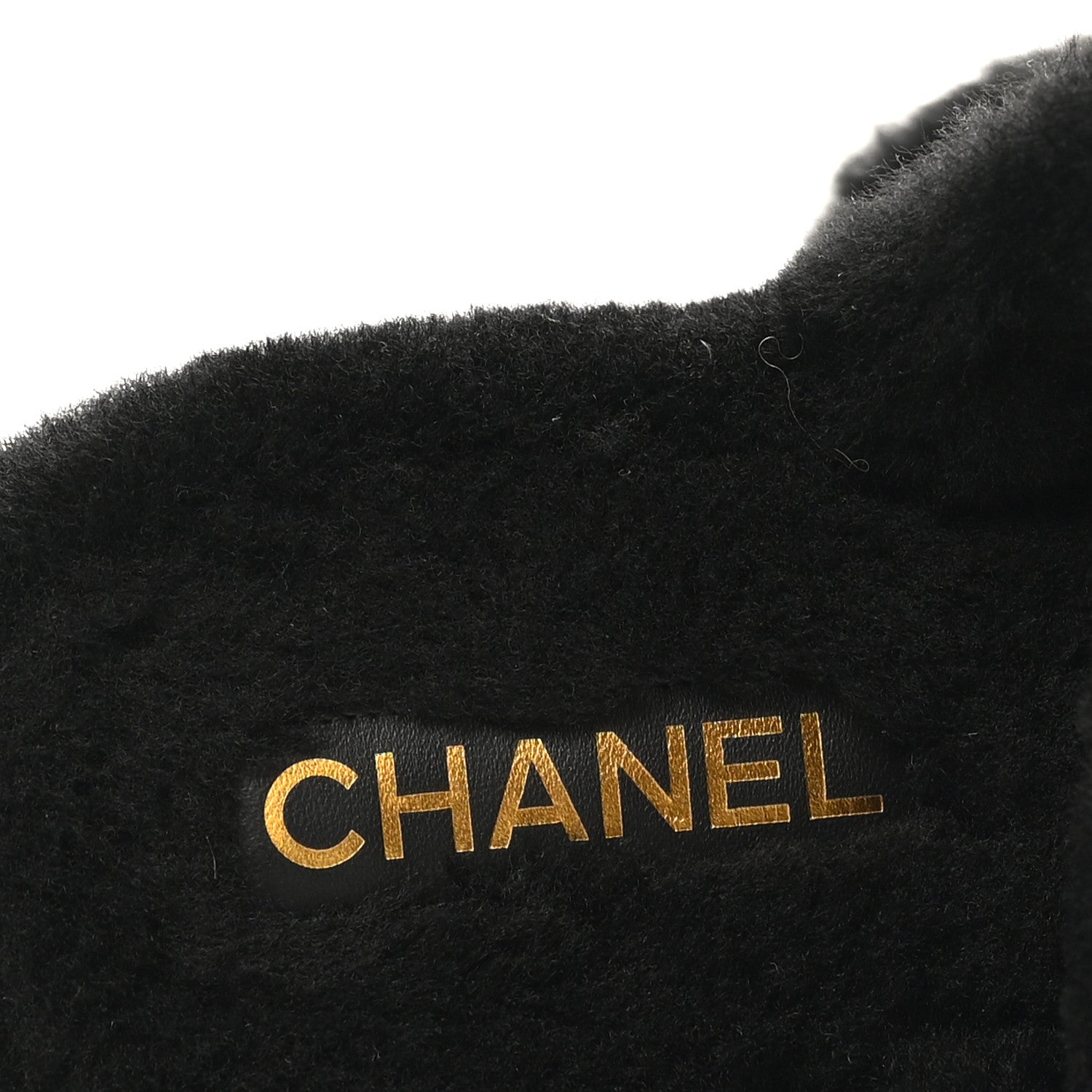 Shearling CC Flat Mules 36 Black