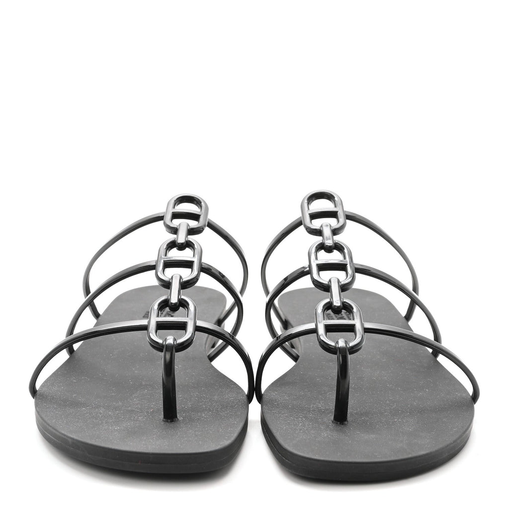 Rubber Womens Mykonos Sandals 38 Black