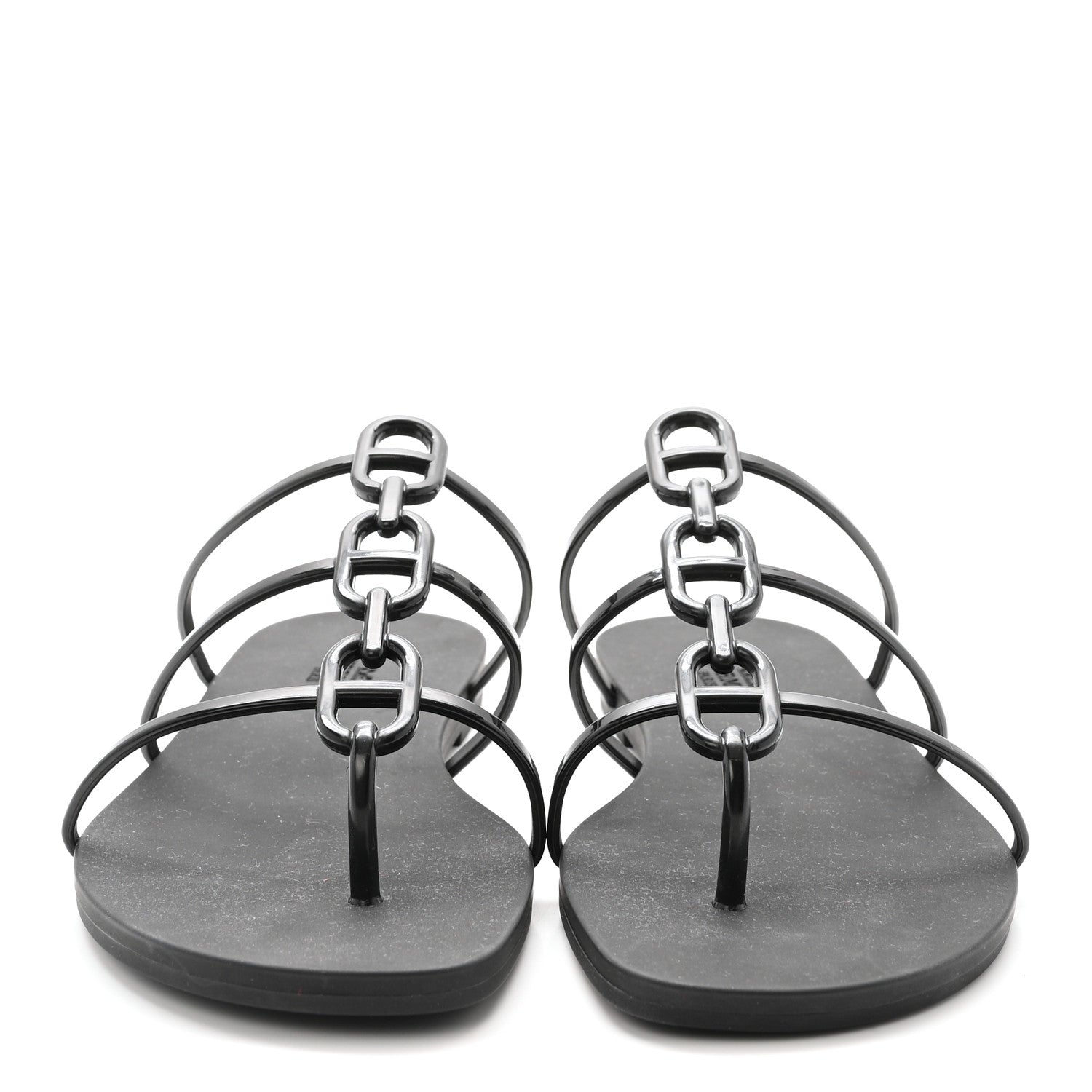 Rubber Womens Mykonos Sandals 38 Black