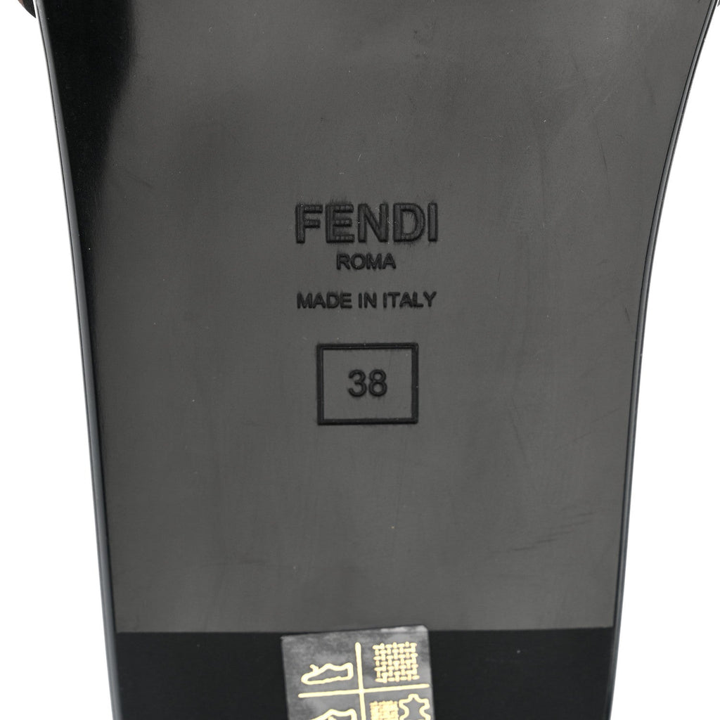 Satin FF Fendi Feel Slide Sandals 38 Tobacco Black