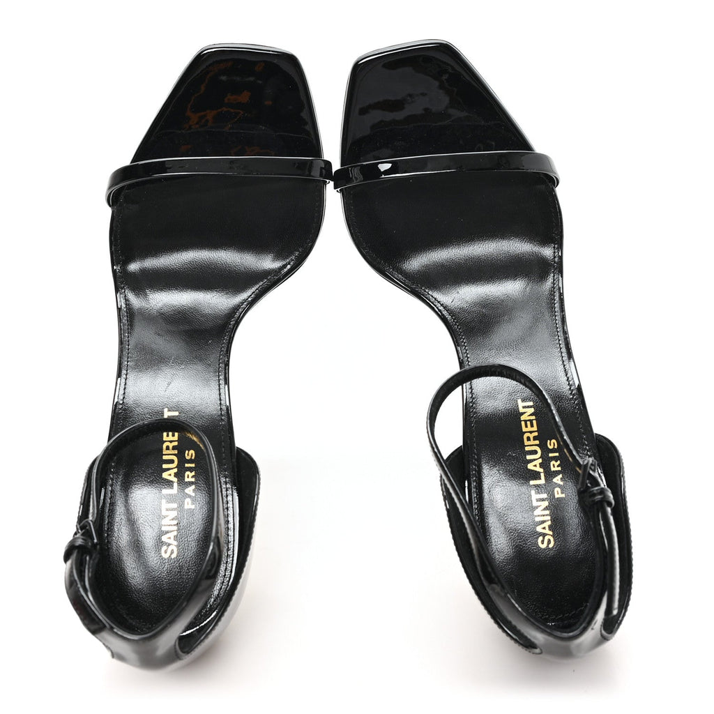 Patent Calfskin Opyum 110 Sandals 38 Black Gold