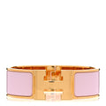 Enamel Wide Clic Clac H Bracelet PM Rose Dragee