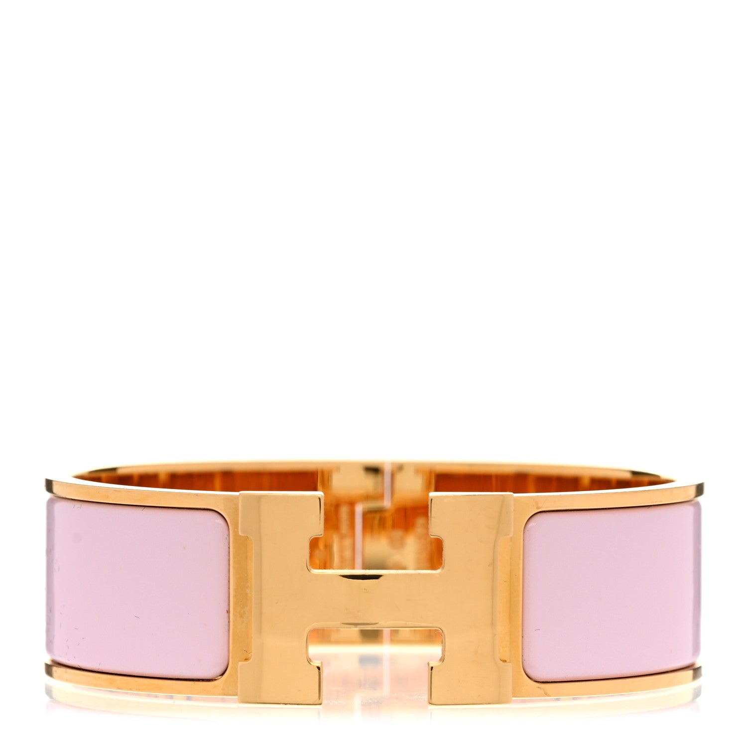 Enamel Wide Clic Clac H Bracelet PM Rose Dragee