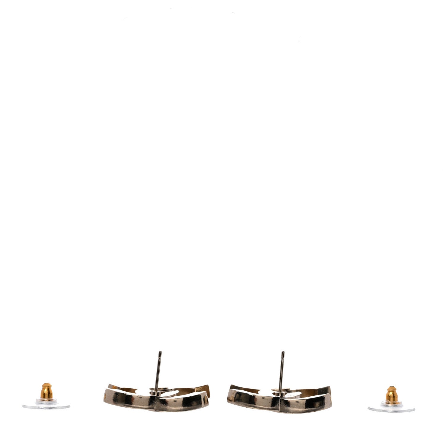 Crystal CC Large Stud Earrings Gold