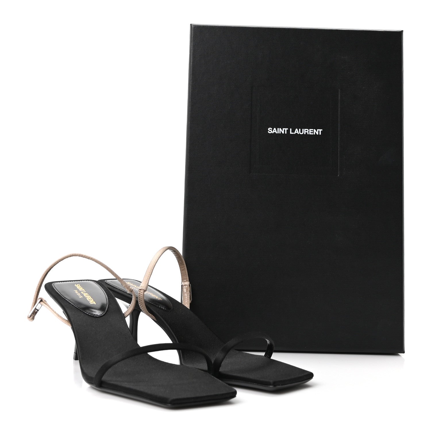 Satin Slingback Jaspe 55 Sandals  37 Black Partridge Pink