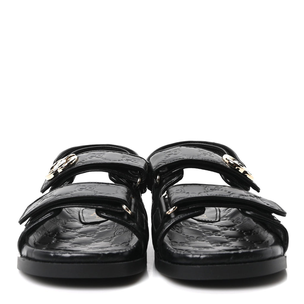 Guccissima GG Embossed Womens Sandals 37 Black