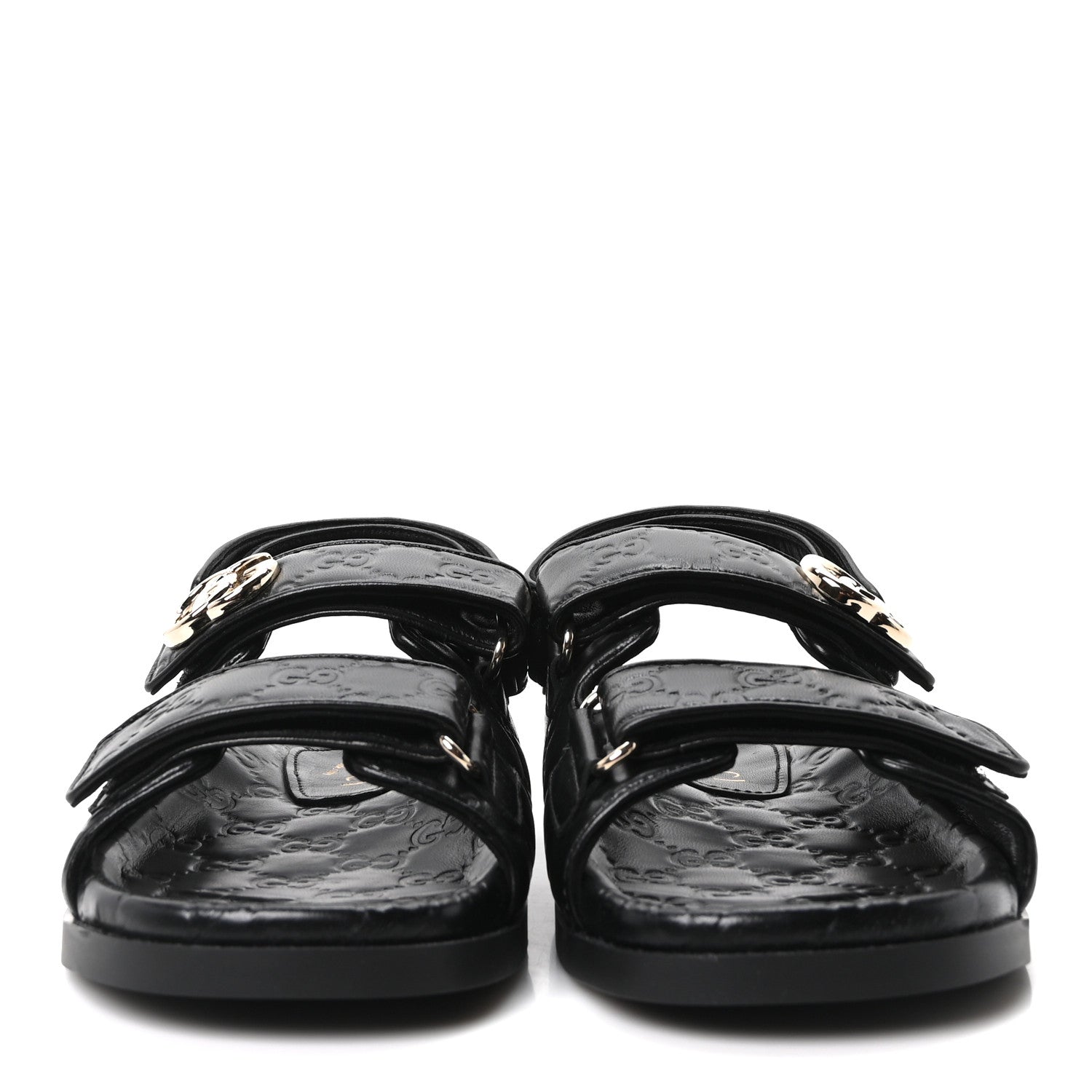 Guccissima GG Embossed Womens Sandals 37 Black