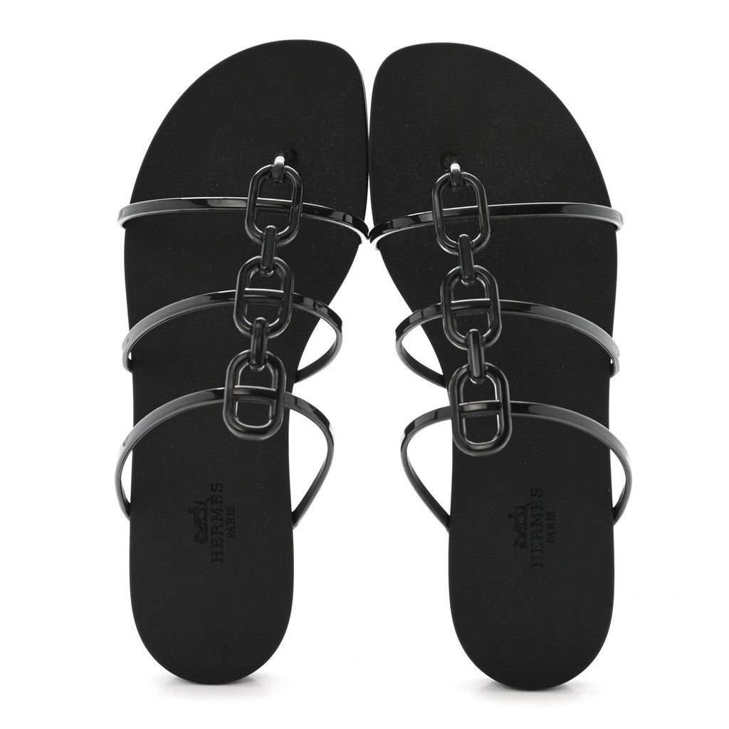 Rubber Womens Mykonos Sandals 38 Black