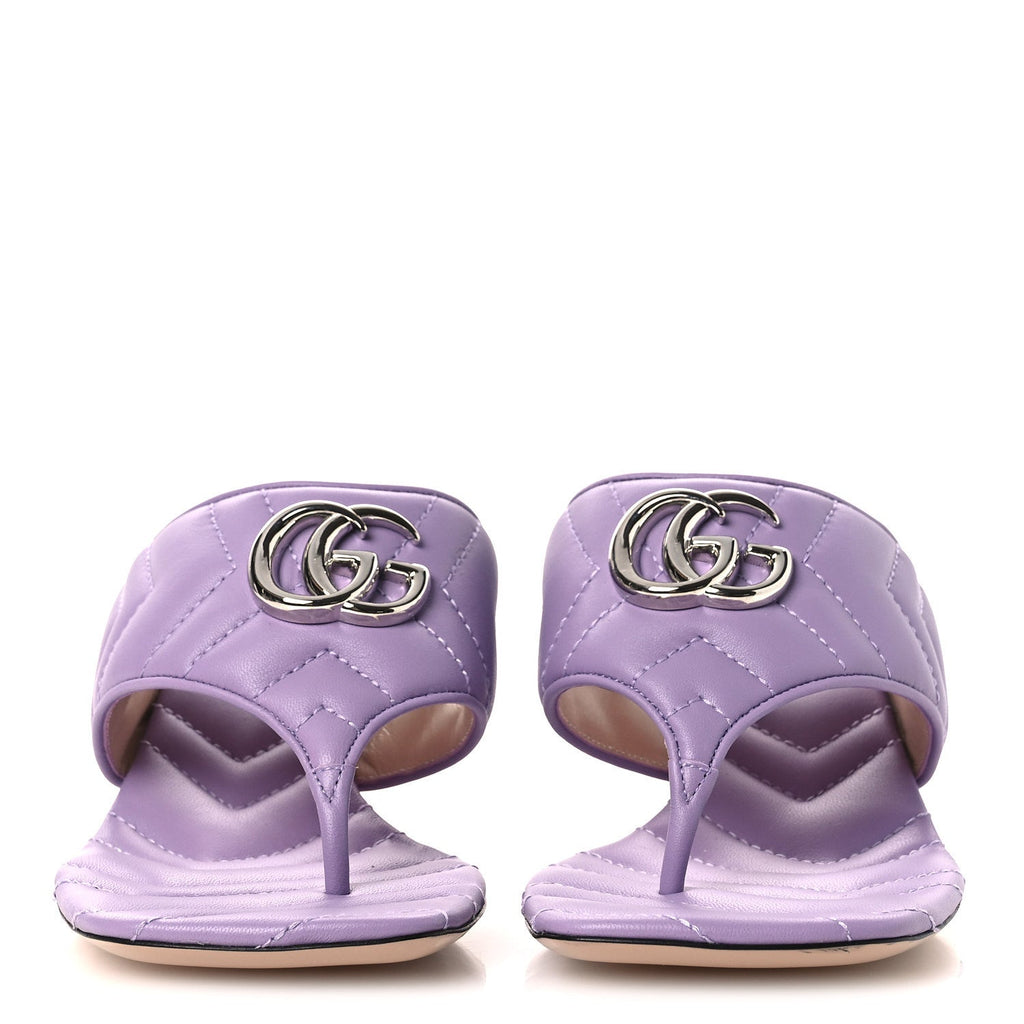 Nappa Charlotte GG Marmont 55mm Thong Sandals 38 Pale Lavander