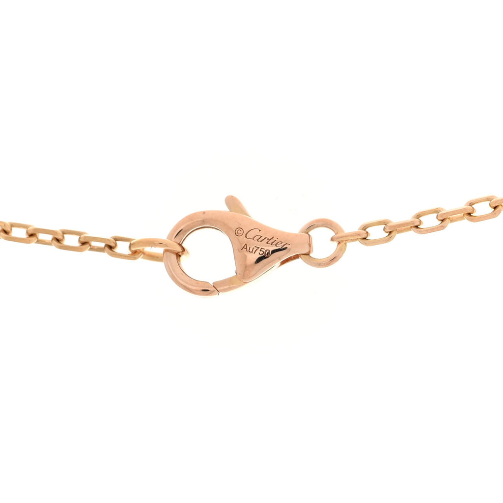 18K Pink Gold Diamond Interlocking LOVE Paved Necklace