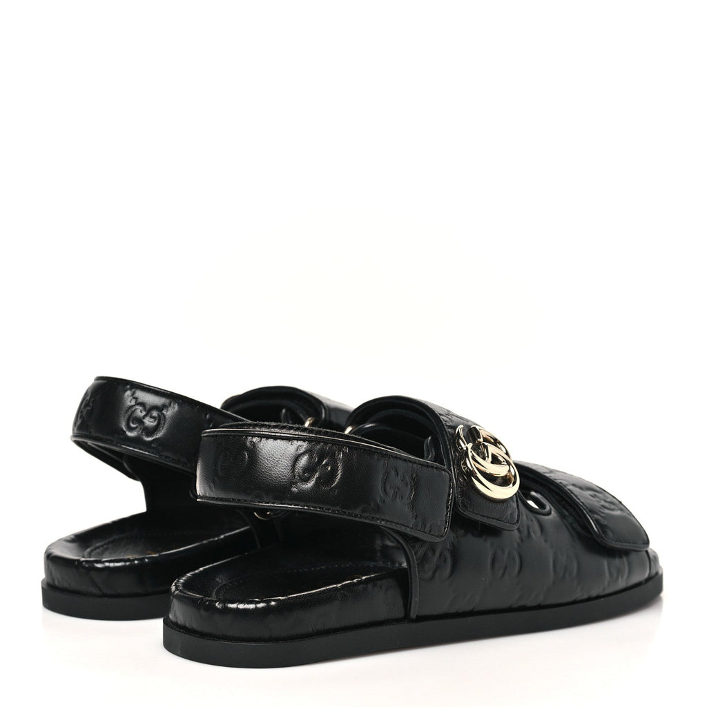 Guccissima GG Embossed Womens Sandals 36.5 Black
