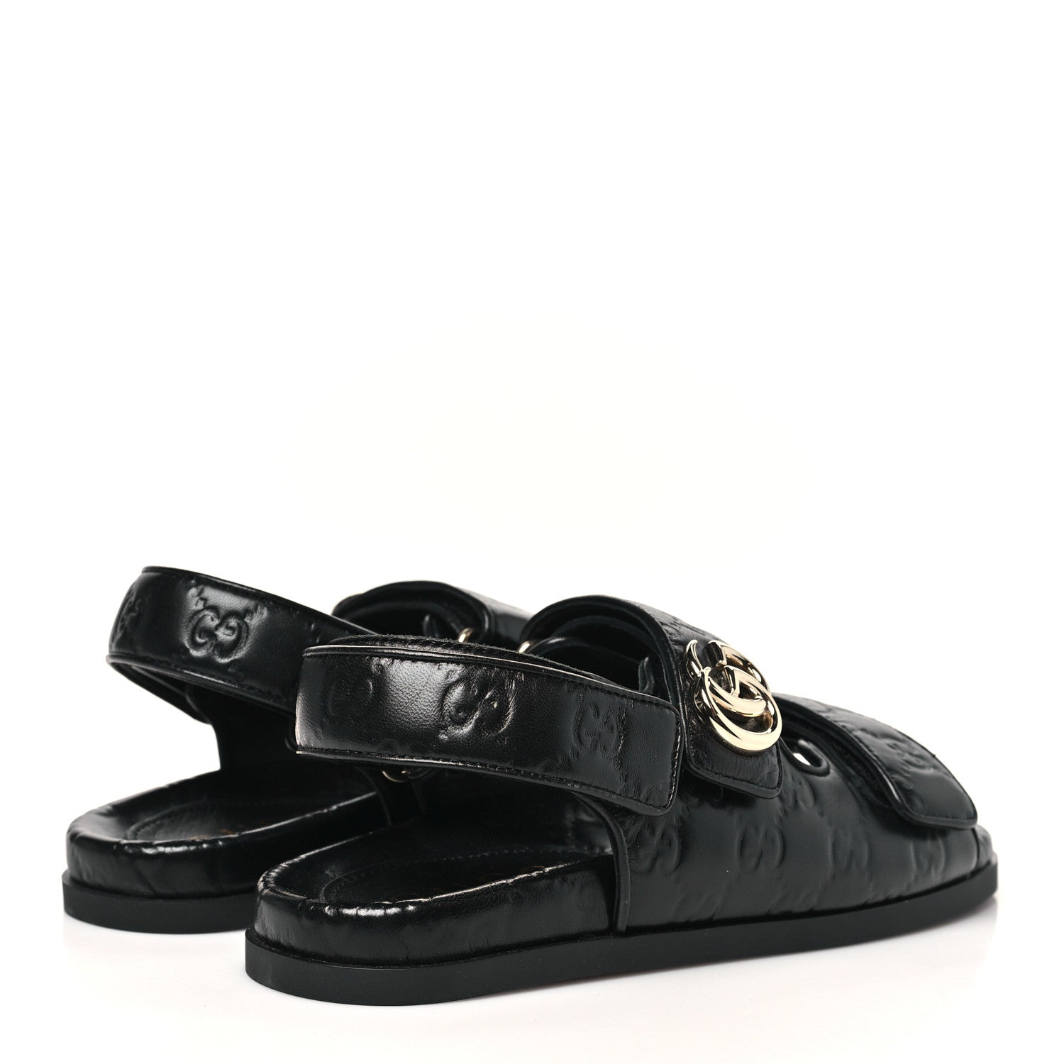 Guccissima GG Embossed Womens Sandals 36.5 Black