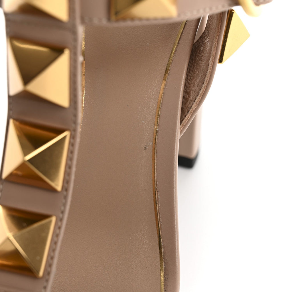 Calfskin Roman Stud 90mm Sandals 37 Rose Cannelle