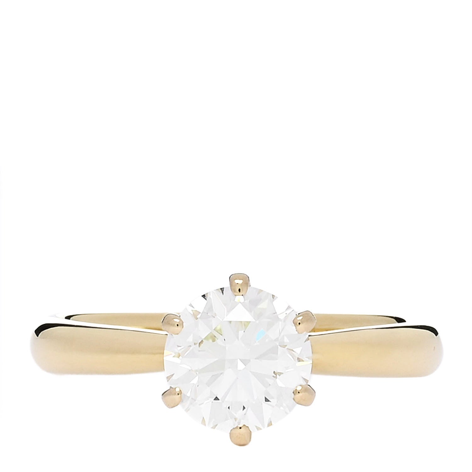 18K Yellow Gold Diamond 1.24ct Solitaire Engagement Ring 53 6.25
