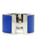 Enamel Extra Wide Clic Clac H Bracelet GM Bleu Electrique