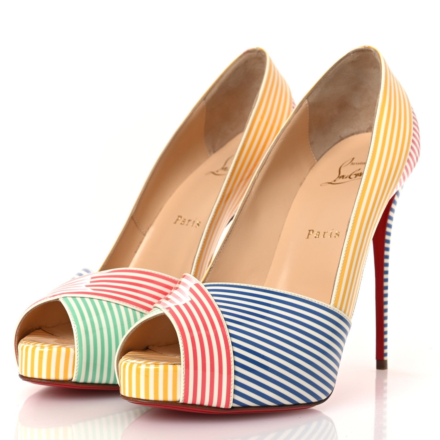 Patent Stripes Marine Alta 120 Pumps 38.5 Multicolor
