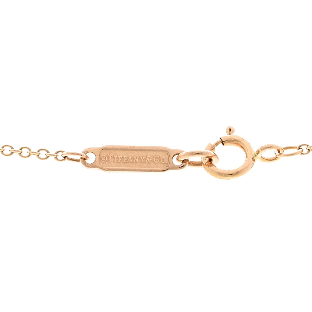 18K Rose Gold Mother of Pearl T Circle Pendant Necklace