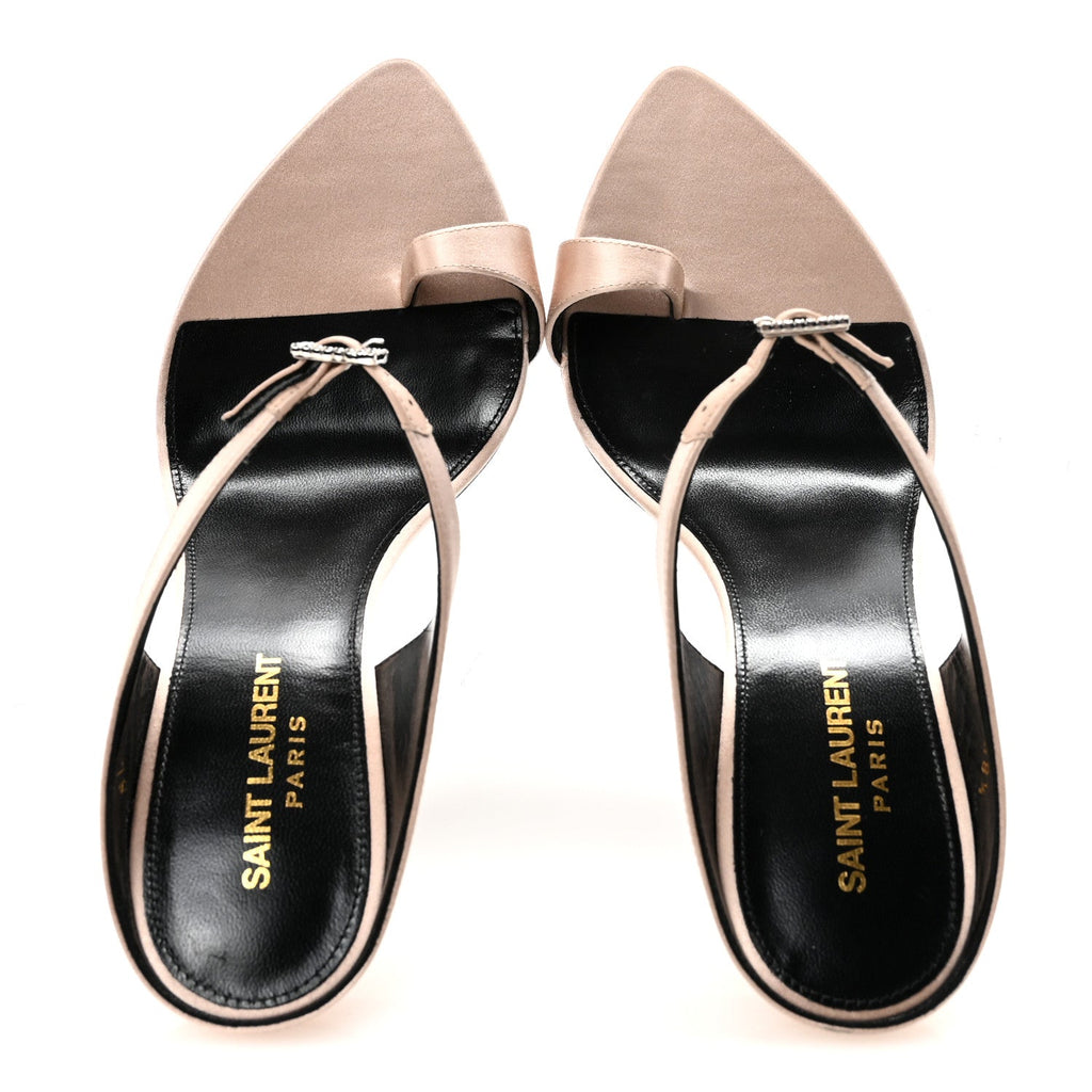 Crepe Satin Dive 110 Mule Sandals 38.5 38.5 Genuine Nude
