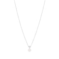 18K White Gold Diamond Akoya Cultured Pearl 8mm Heart Drop Pendant Necklace