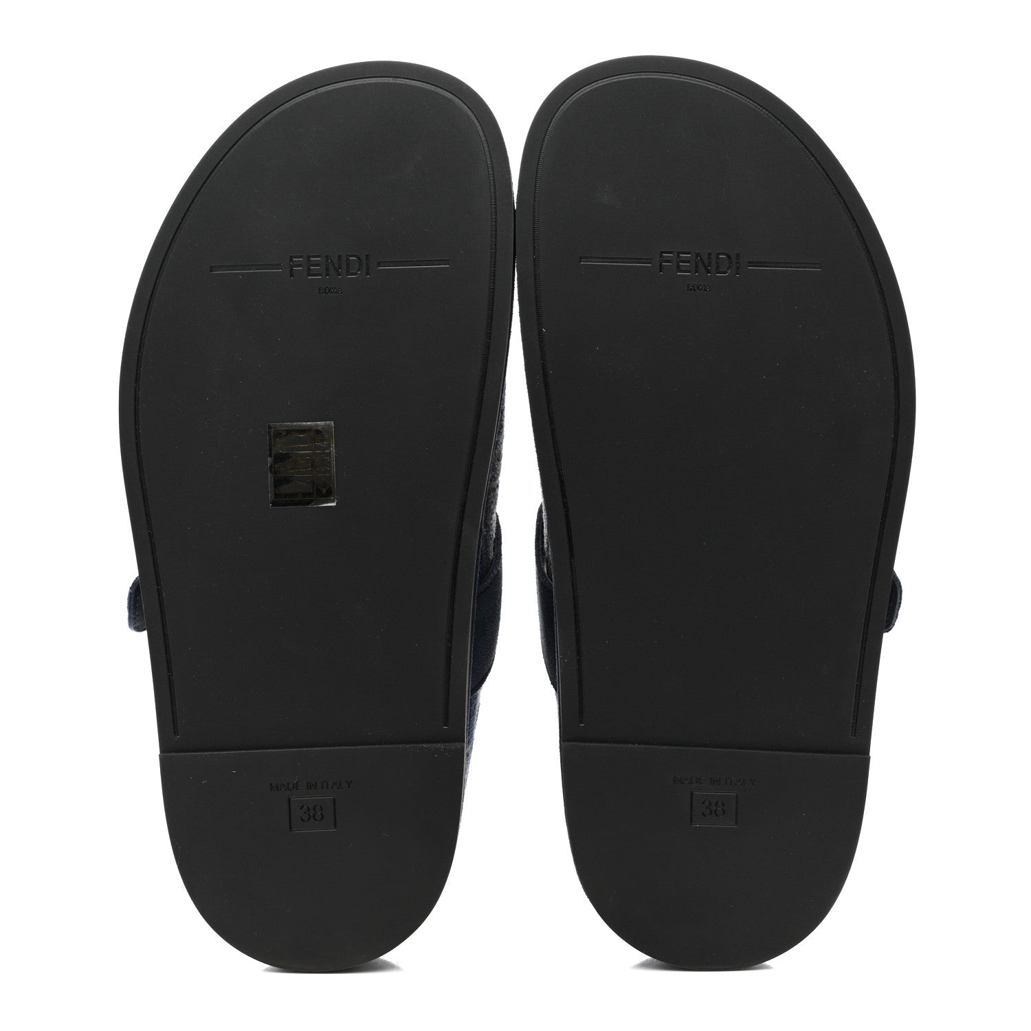 Velvet FF Fendi Feel Mules 38 Grigio Blue Midnight Blue