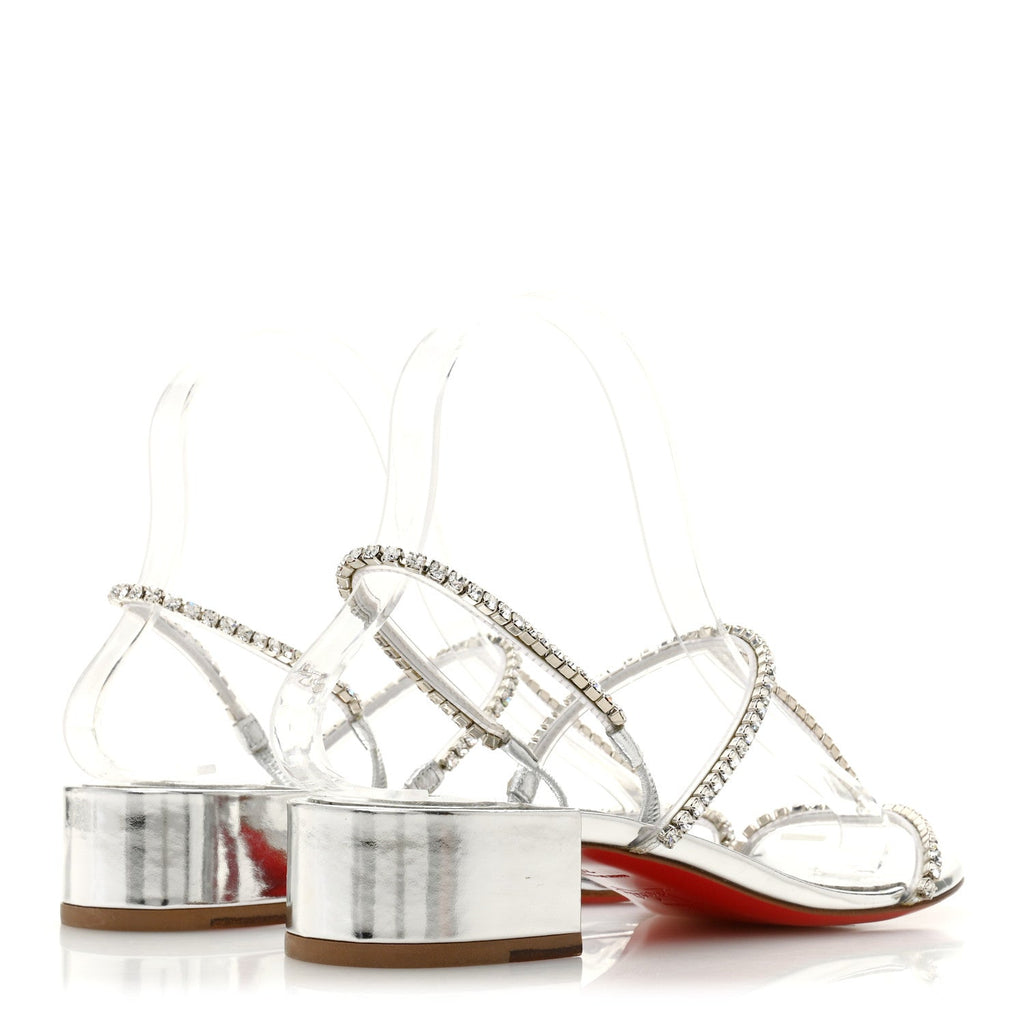 Specchio PVC Crystal Simple Queenie Sandals 36 Silver