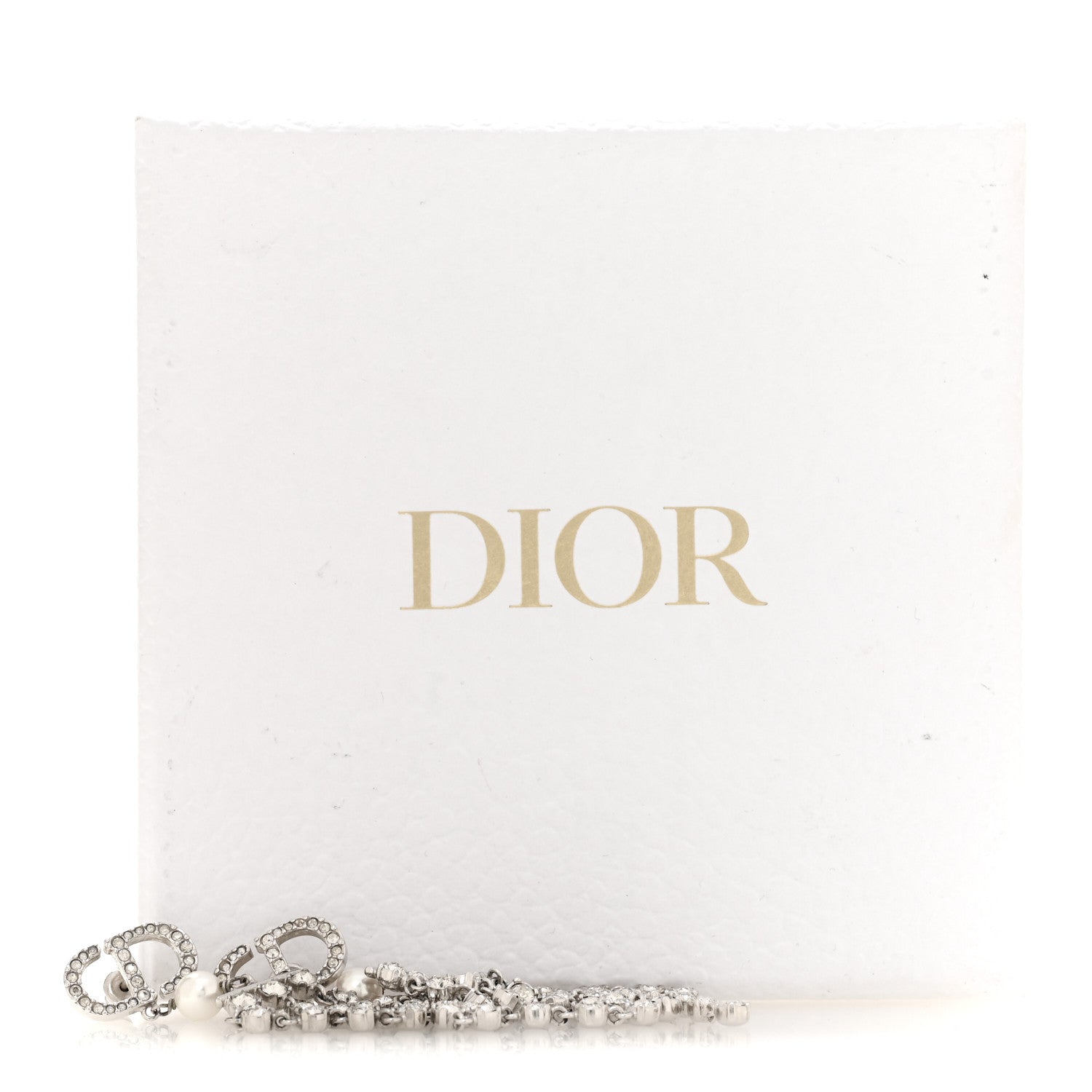Crystal Pearl CD Drop Earrings Silver