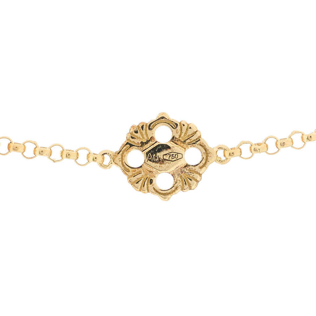 18K Yellow Gold Mother of Pearl Small Opera Tulle Pendant Necklace
