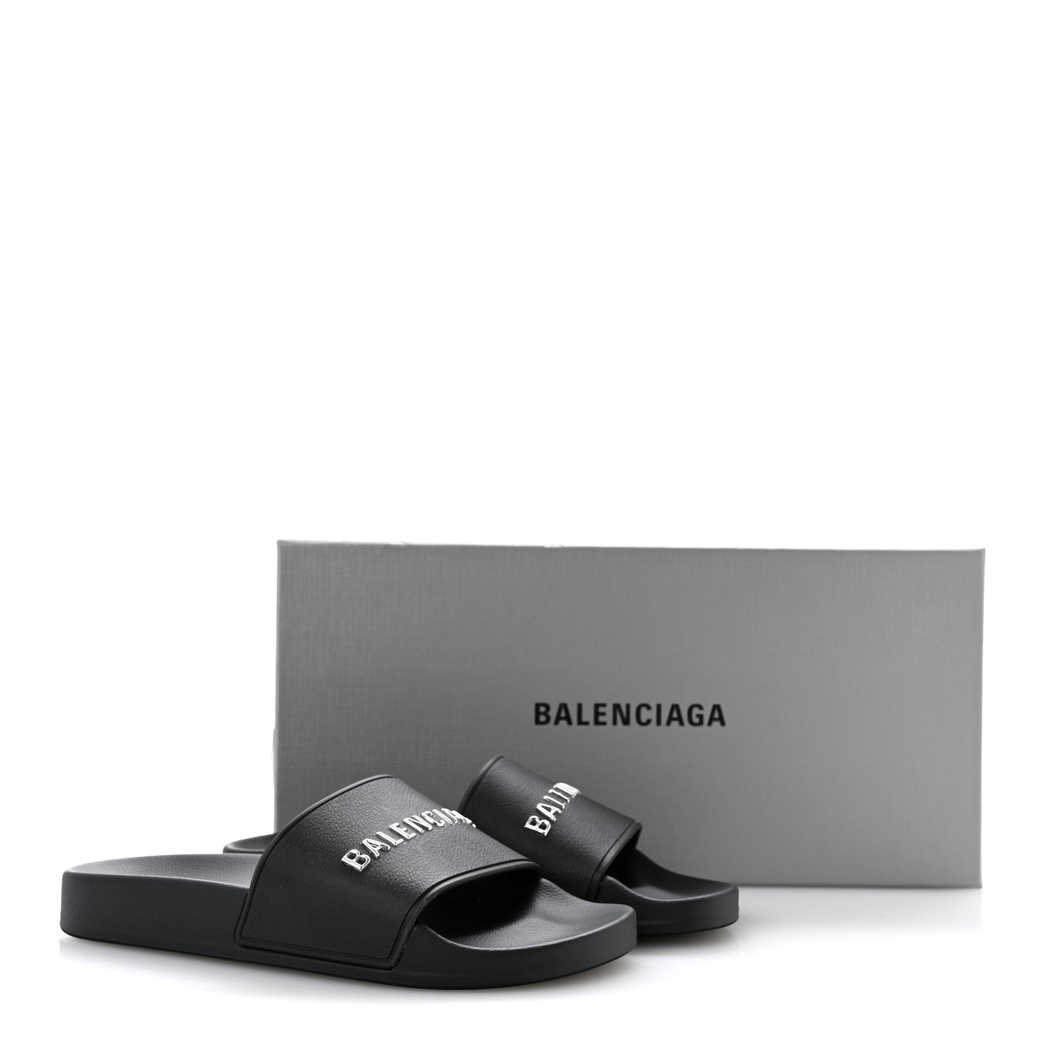 Rubber Womens Logo Pool Slide Sandals 35 Black