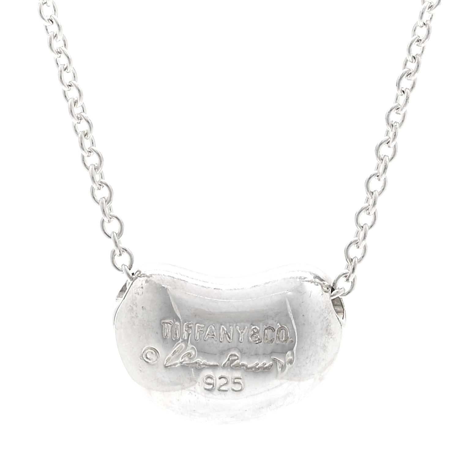 Sterling Silver 11mm Elsa Peretti Bean Pendant Necklace