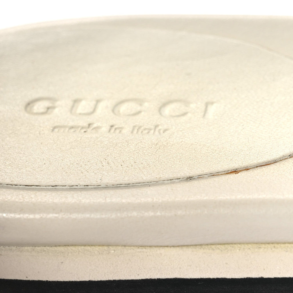 Calfskin GG Zip Thong Sandals 40.5 White
