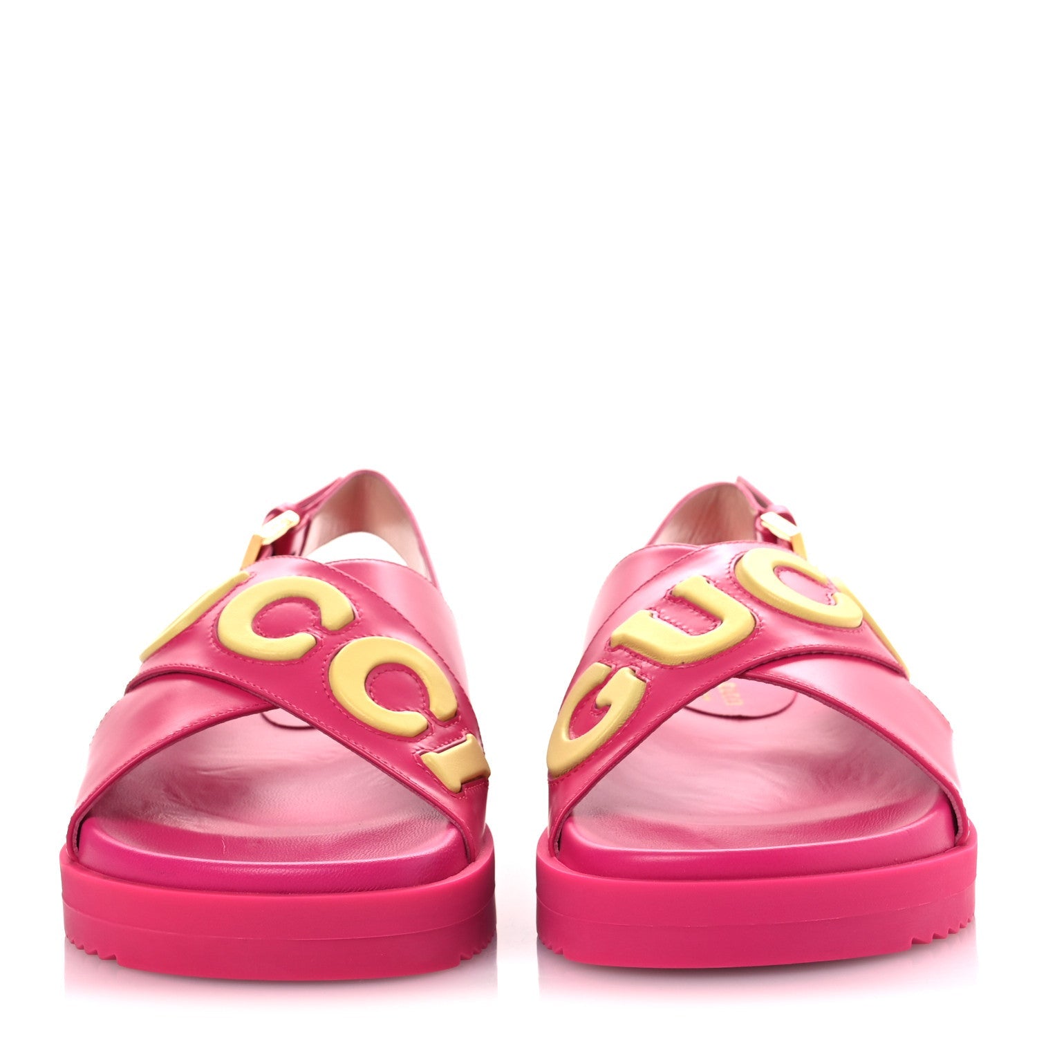 Calfskin Elizabeth Nappa Charlotte Logo Slingback Sandals 36 Fancy Fuchsia