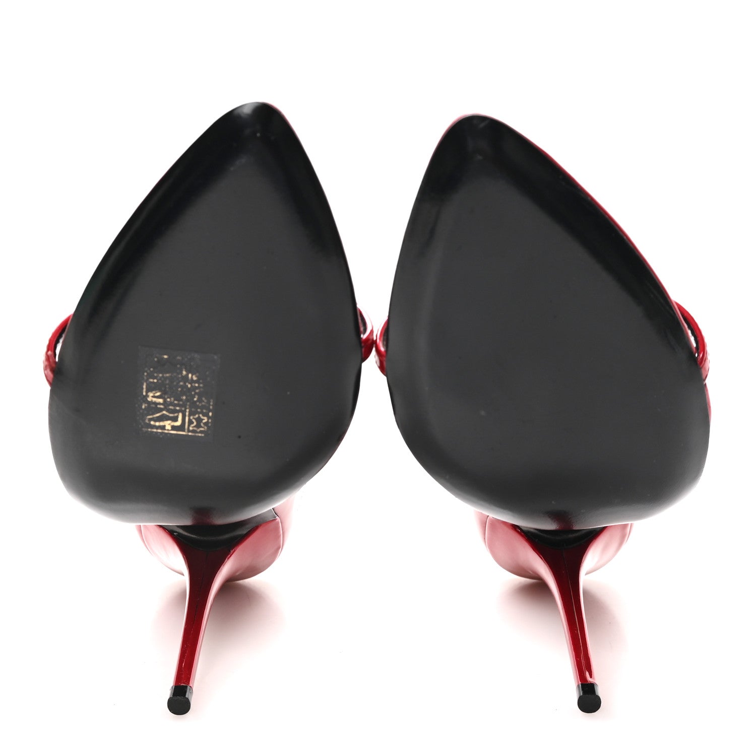 Patent Gippy Crisscross Mule Sandals 37 Red