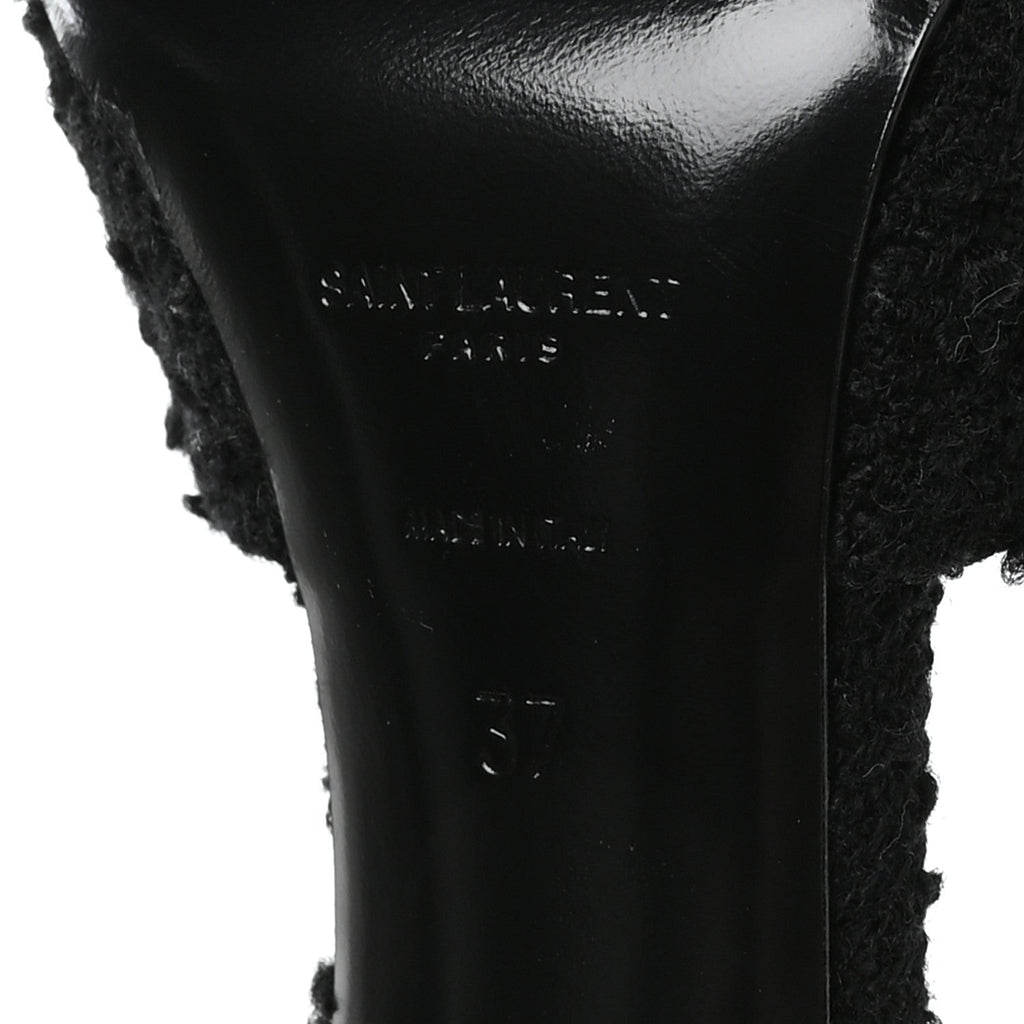 Boucle Tweed La 16 95 Mule Sandals 37 Black