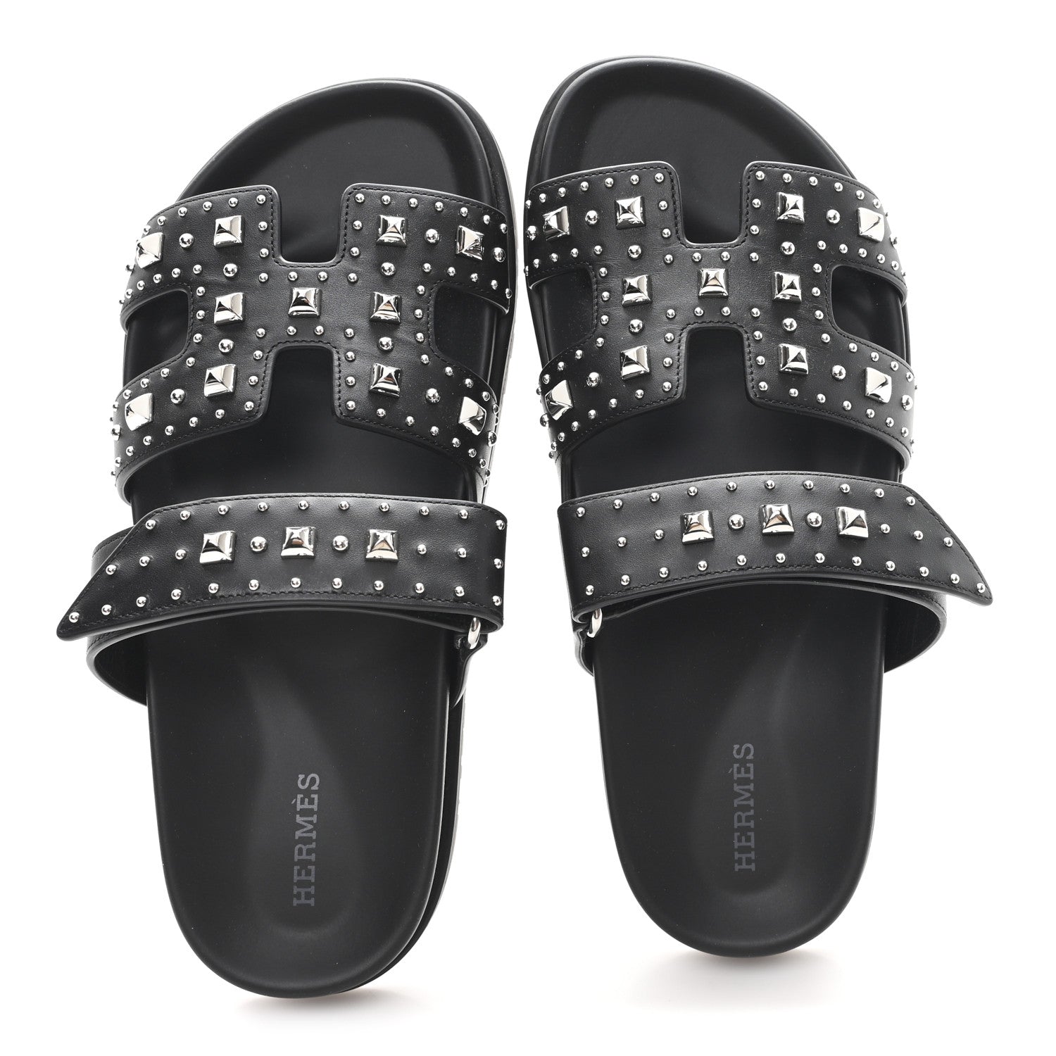 Calfskin Medor Studded Womens Chypre Sandals 37 Black
