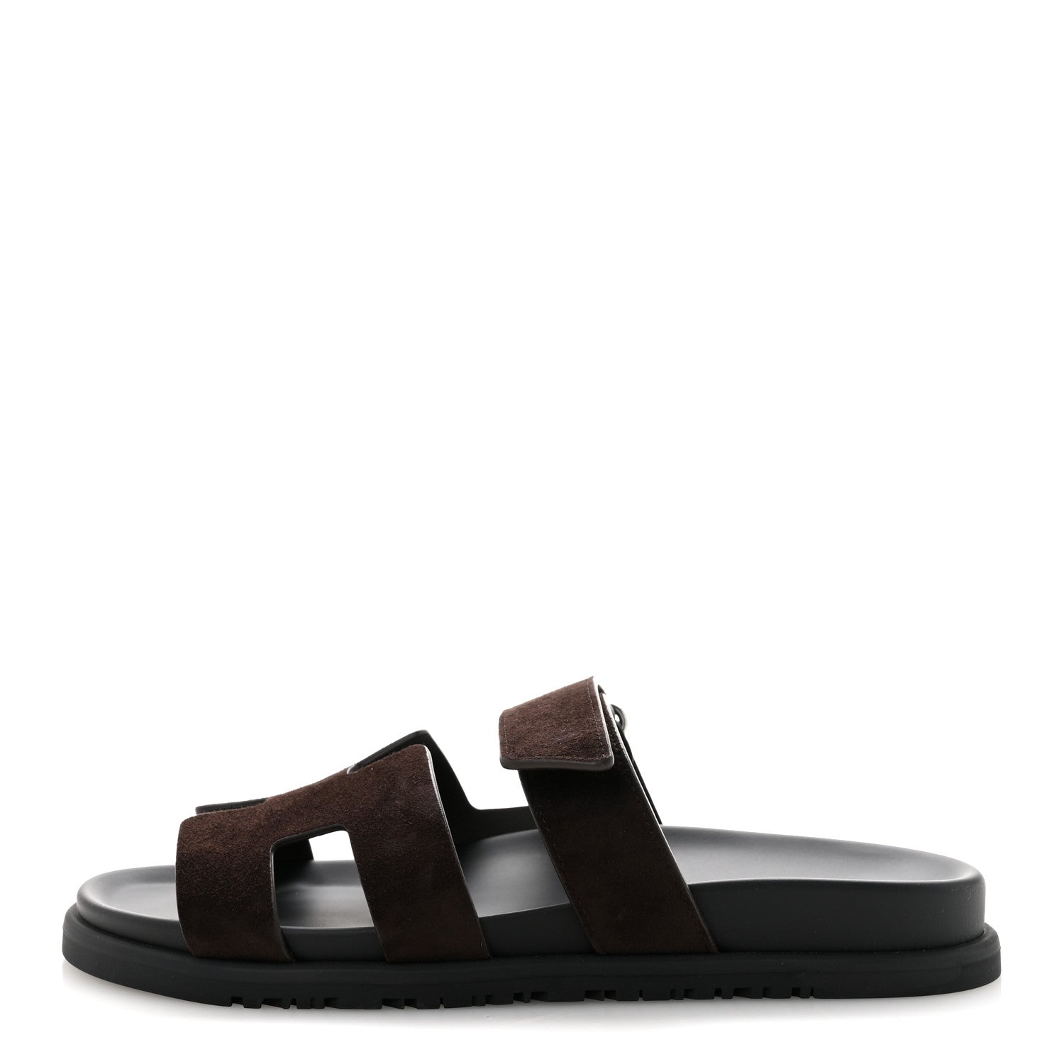 Suede Goatskin Womens Chypre Sandals 39.5 Marron Ebene