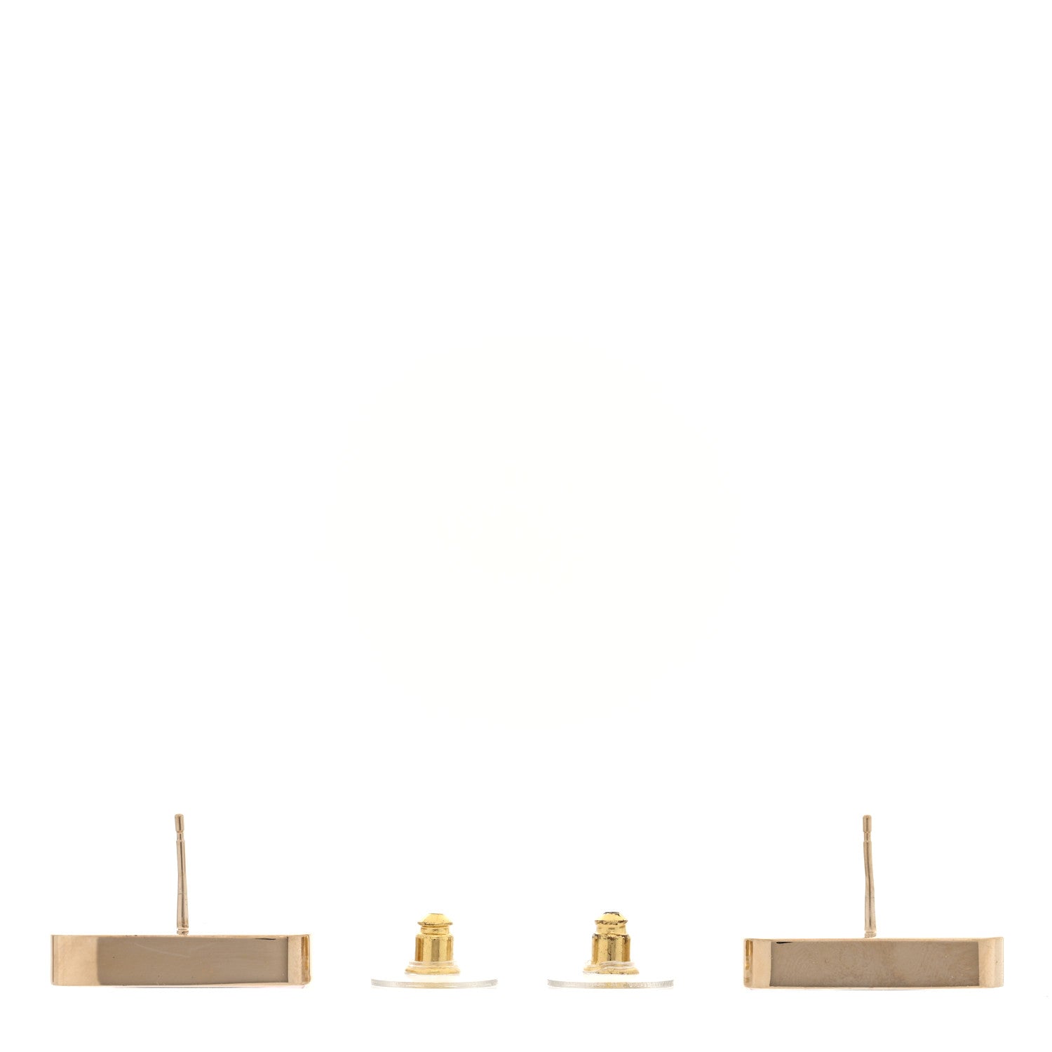 Metal Enamel CC Square Earrings Gold Pink Black