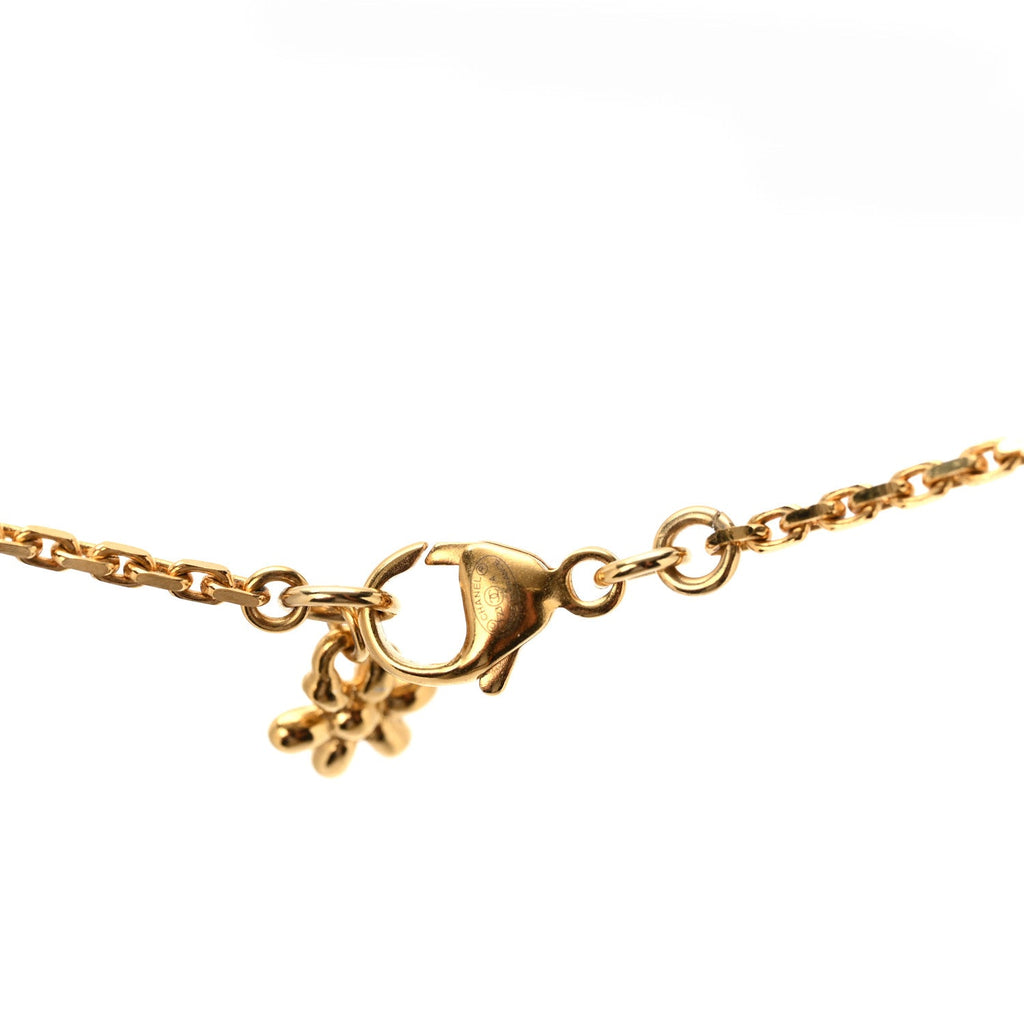 Crystal CC Flower Necklace Gold