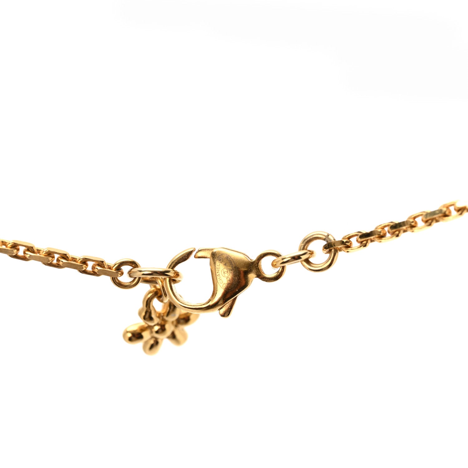 Crystal CC Flower Necklace Gold