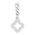 Sterling Silver Diamond Micro Pave Quatrefoil Amulet Pendant