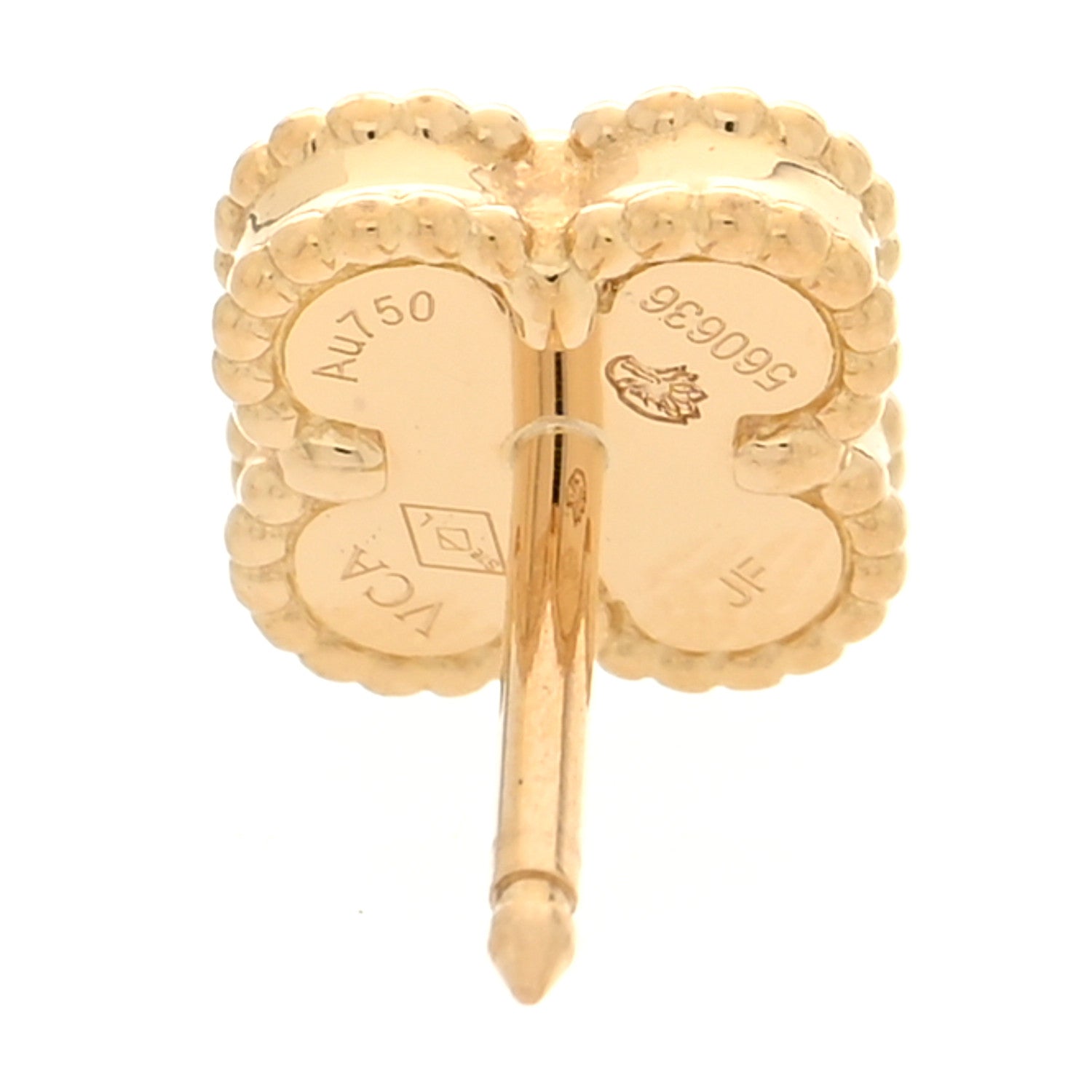 18K Yellow Gold Black Onyx Sweet Alhambra Earrings