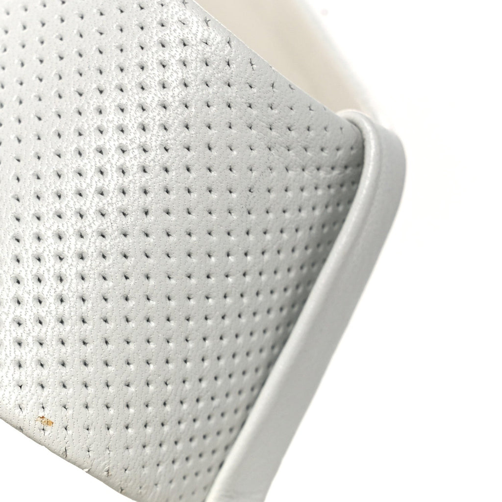 Calfskin GG Zip Thong Sandals 40.5 White