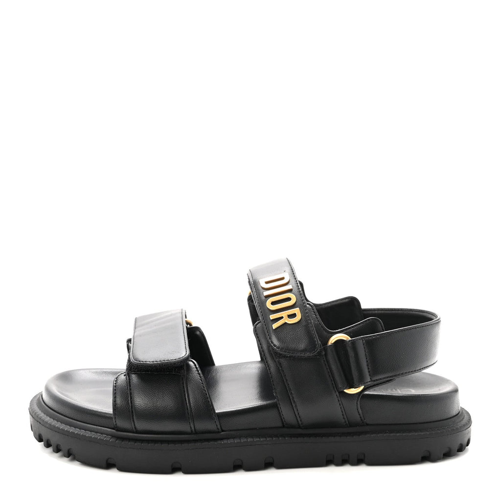 Lambskin Dioract 10mm Sandals 35 Black