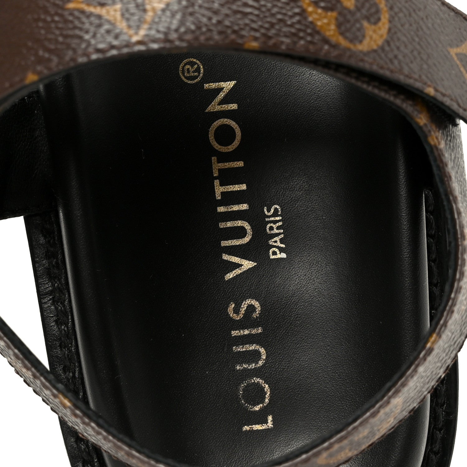 Monogram LV Sunset Comfort Flat Sandals 40 Cacao Brown