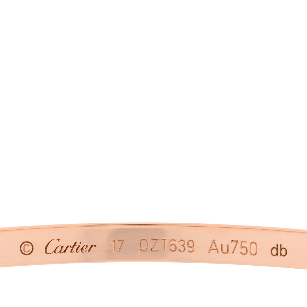 18K Pink Gold 6 Diamond Small LOVE Bracelet 17
