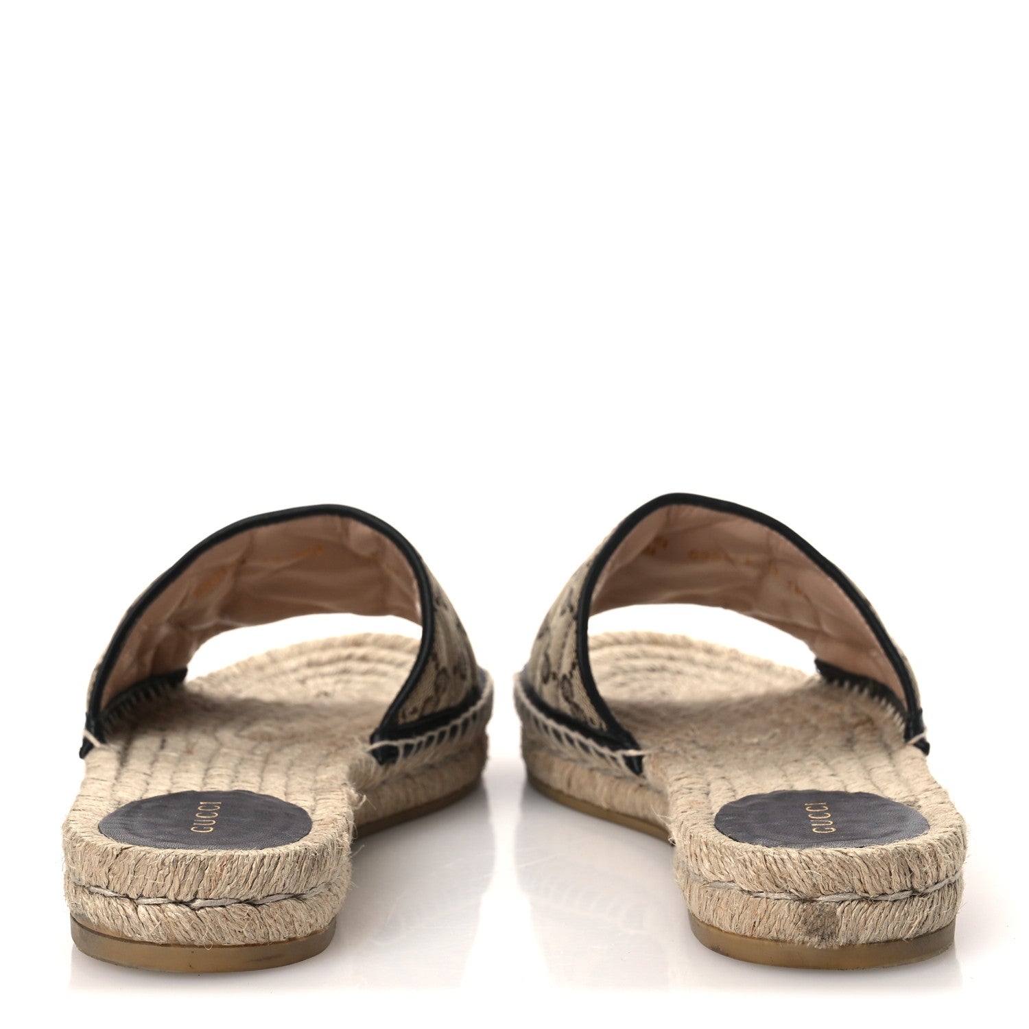 Monogram Matelasse GG Marmont Espadrille 20mm Slide Sandals 40 Beige Ebony Black