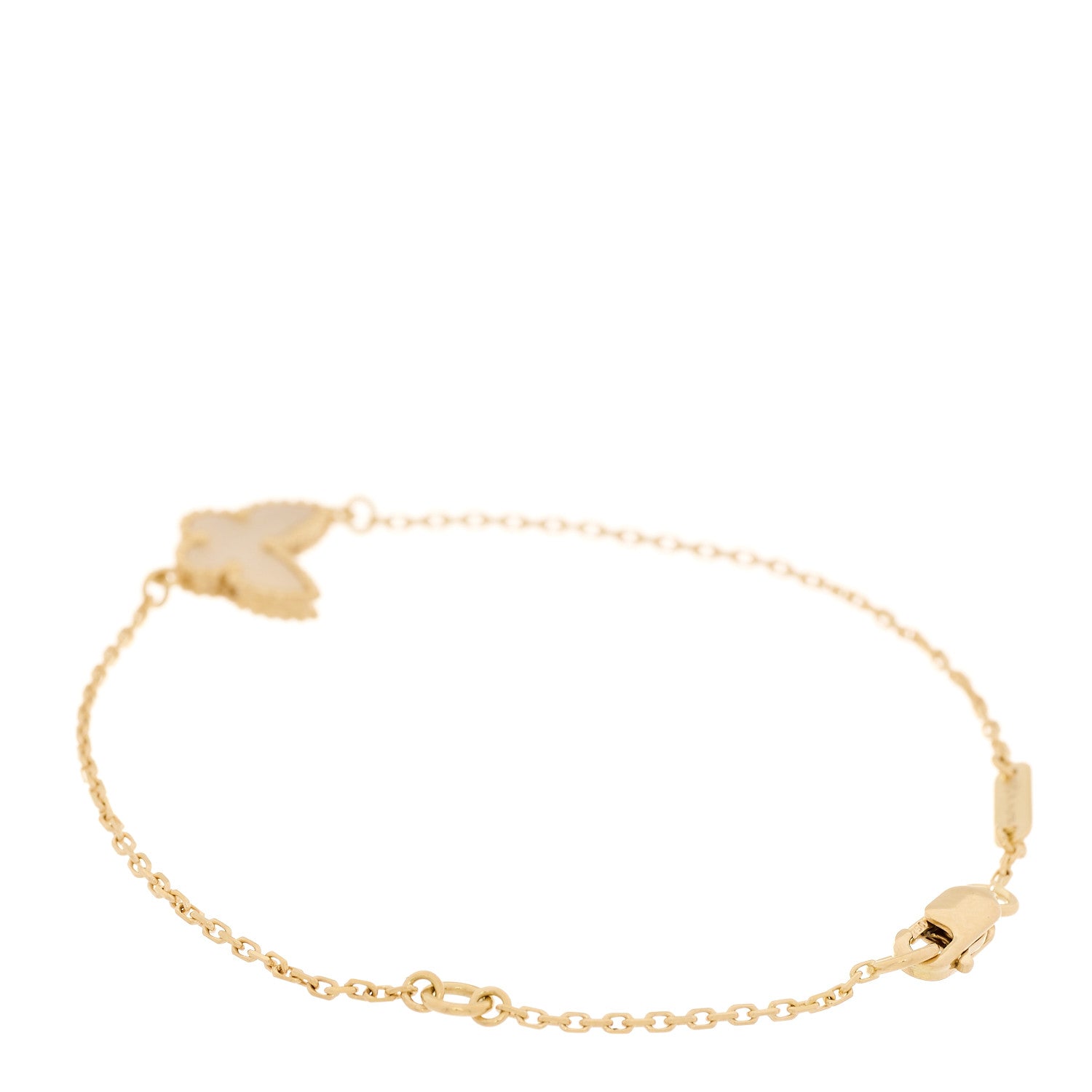 18K Yellow Gold Mother of Pearl Sweet Alhambra Butterfly Bracelet